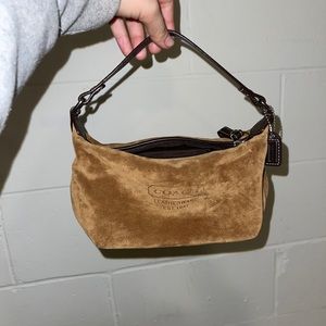 Suede coach bag